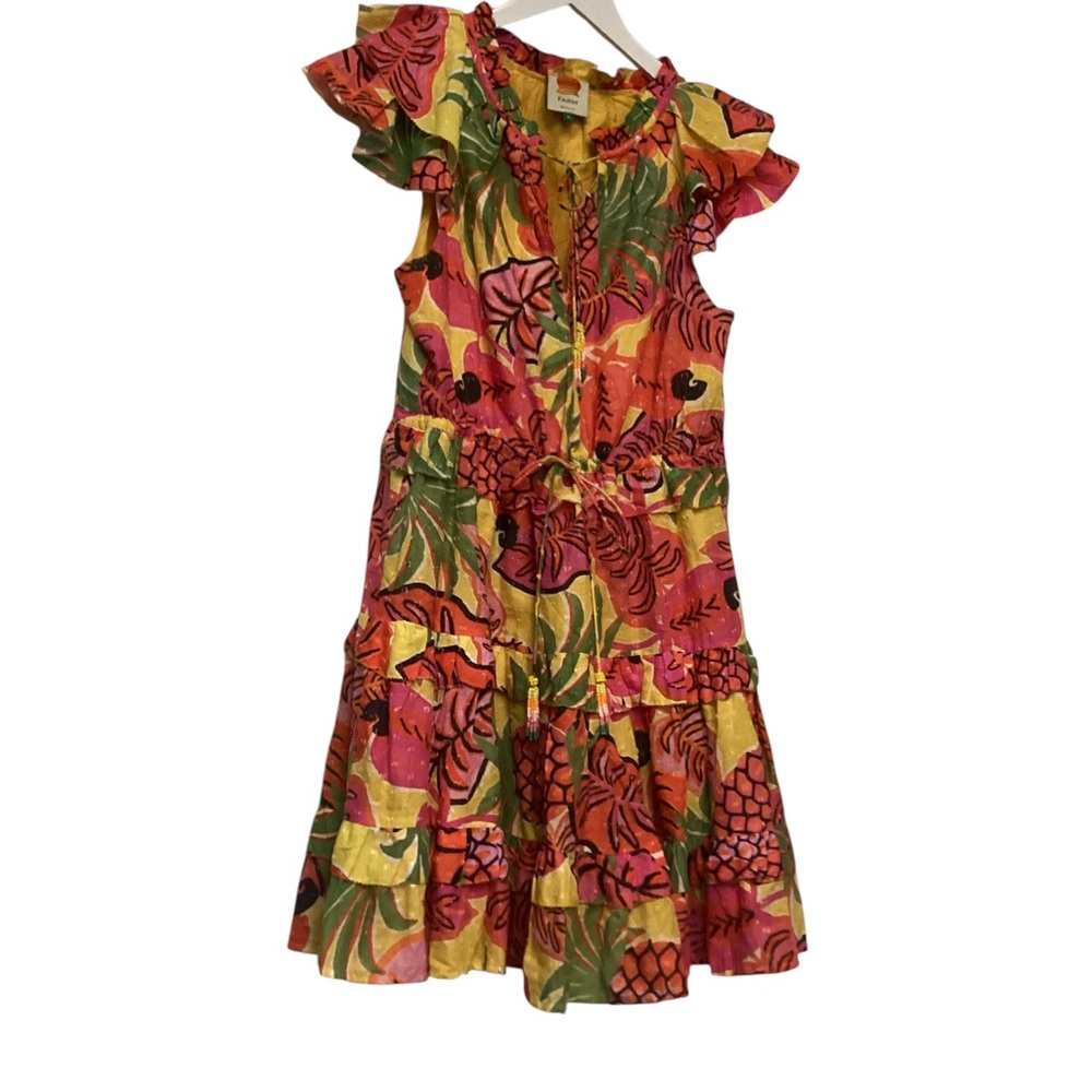 Yellow Fruit Dream Ruffle Mini Dress - Picture 2 of 5